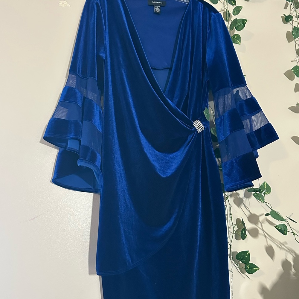 R&M Richards Royal Blue Long Sleeve Dress